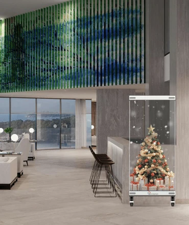 See-Through LED-Folie in Hotel-Lounge